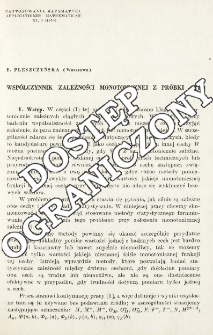 Wsp&oacute;łczynnik zależności monotonicznej z pr&oacute;bki (II)