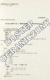 Algorithm 7 - Evaluation of a trigonometric polynomial