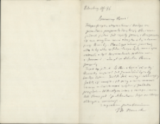 List Marcelego Nenckiego (1847-1901) do Leona Marchlewskiego (1869-1946) z 10.06.1896