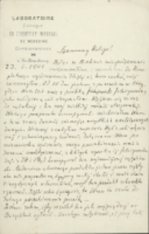 List Marcelego Nenckiego (1847-1901) do Leona Marchlewskiego (1869-1946) z 23.05.1901