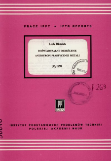 Doświadczalne określenie anizotropi plastycznej metali