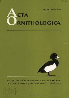 Acta Ornithologica ; vol. 25, no 3 - Spis treści