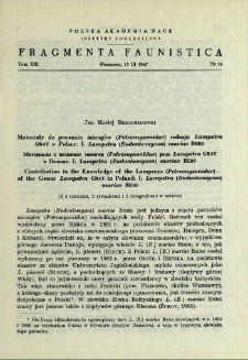 Materiały do poznania minog&oacute;w (Petromyzonidae) rodzaju Lampetra Gray w Polsce. = Materialy k poznani&ucirc; minogov (Petromyzonidae) roda Lampetra Gray v Pol'&scaron;e. 1. Lampetra (Eudontomyzon) mariae Berg