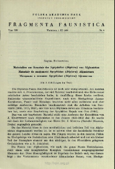 Materiały do znajomości Syrphidae (Diptera) Afganistanu = Materialien zur Kenntnis der Syrphidae (Diptera) von Afghanistan