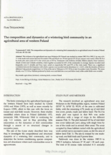 The composition and dynamics of a wintering bird community in an agricultural area of western Poland
