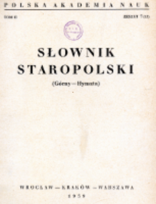 Słownik staropolski. T. 2 z. 7 (13), (G&oacute;rny - Hynszta)
