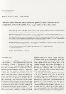 How nest-box data have led to erroneous generalizations: the case of the competition between great tit Parus major and Ficedula flycatchers