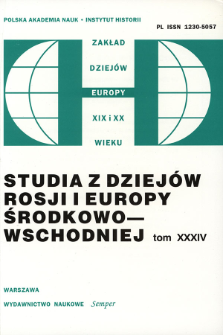 Studia z Dziej&oacute;w Rosji i Europy Środkowo-Wschodniej. T. 34 (1999), Title pages, Contents