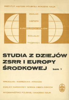 Studia z Dziej&oacute;w ZSRR i Europy Środkowej. T. 5 (1969), Noty recenzyjne