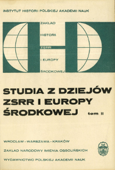 Studia z Dziej&oacute;w ZSRR i Europy Środkowej. T. 2 (1967), Title pages, Contents