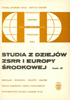 Studia z Dziej&oacute;w ZSRR i Europy Środkowej. T. 10 (1974), Title pages, Contents