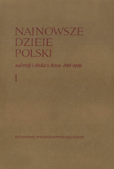 Najnowsze Dzieje Polski : materiały i studia z okresu 1914-1939 T. 1 (1958), Title pages, Contents