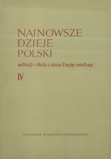 Najnowsze Dzieje Polski : materiały i studia z okresu II wojny światowej T. 4 (1960), Title pages, Contents