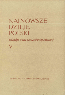 Najnowsze Dzieje Polski : materiały i studia z okresu II wojny światowej T. 5 (1961), Title pages, Contents