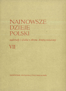 Najnowsze Dzieje Polski : materiały i studia z okresu II wojny światowej T. 7 (1963), Strony tytułowe, Spis treści