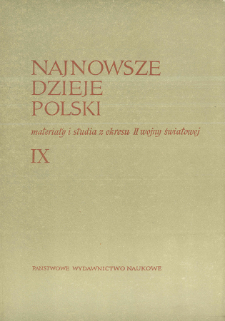 Najnowsze Dzieje Polski : materiały i studia z okresu II wojny światowej. T. 9 (1965), Title pages, Contents