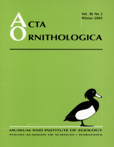Acta Ornithologica ; vol. 35, no. 1 - Spis treści