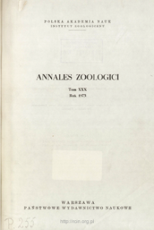 Annales Zoologici ; t. 32 - Spis treści