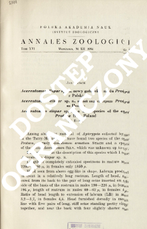 Acerentomon dispar sp. n., a new species of the order Protura from Poland : [Pl. II-III]