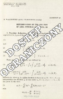 Algorithm 68 - Determination of the solution of Abel integral equations, III
