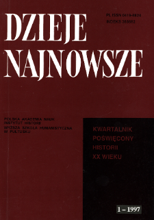 Dzieje Najnowsze : [kwartalnik poświęcony historii XX wieku] R. 29 z. 1 (1997), Artykuły recenzyjne i recenzje