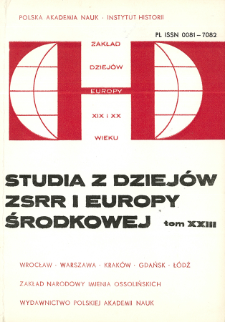 Studia z Dziej&oacute;w ZSRR i Europy Środkowej. T. 23 (1987), Title pages, Contents