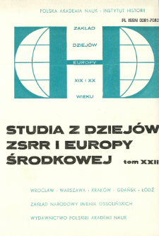 Studia z Dziej&oacute;w ZSRR i Europy Środkowej. T. 22 (1986), Reviews