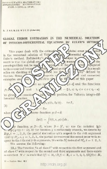Global error estimation in the numerical solution of integro-differential equations by Euler's method