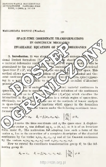 Space-Time coordinate transformations in continuum mechanics invariable equations of thermomechanics