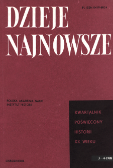 Dzieje Najnowsze : [kwartalnik poświęcony historii XX wieku] R. 20 z. 3-4 (1988), Artykuły recenzyjne i recenzje