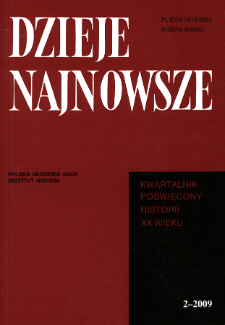 Dzieje Najnowsze : [kwartalnik poświęcony historii XX wieku] R. 41 z. 2 (2009), Title pages, Contents
