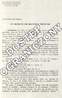 On moments for branching processes