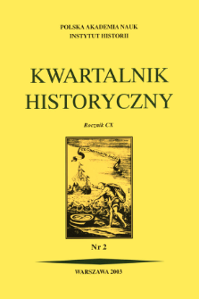 Kwartalnik Historyczny R. 110 nr 2 (2003), Recenzje