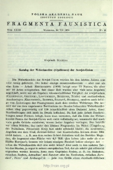Katalog der Weberknechte (Opiliones) der Sowjet-Union
