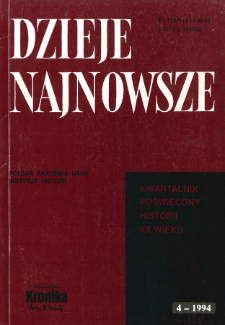 Dzieje Najnowsze : [kwartalnik poświęcony historii XX wieku] R. 26 z. 4 (1994), Om&oacute;wienia