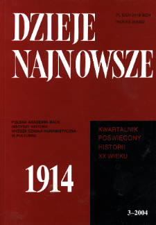 Dzieje Najnowsze : [kwartalnik poświęcony historii XX wieku] R. 36 z. 3 (2004), Od redakcji