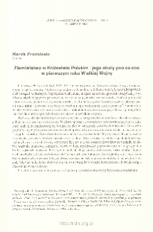 Ziemiaństwo w Królestwie Polskim i jego straty poniesione w pierwszym roku Wielkiej Wojny