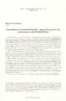 Ziemiaństwo w Kr&oacute;lestwie Polskim i jego straty poniesione w pierwszym roku Wielkiej Wojny
