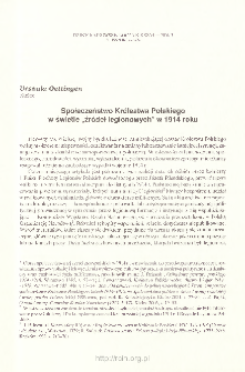 Społeczeństwo Królestwa Polskiego w świetle "źródeł legionowych" w 1914 roku