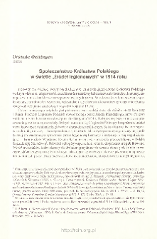 Społeczeństwo Kr&oacute;lestwa Polskiego w świetle "źr&oacute;deł legionowych" w 1914 roku