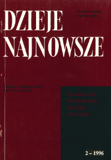 Dzieje Najnowsze : [kwartalnik poświęcony historii XX wieku] R. 28 z. 2 (1996), Title pages, Contents