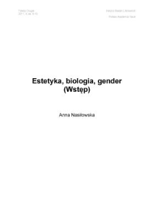 Estetyka, biologia, gender (Wstęp)