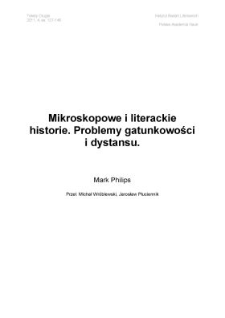 Mikroskopowe i literackie historie. Problemy gatunkowości i dystansu