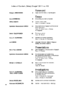 Teksty Drugie Nr 1-2 (2011), Index of content