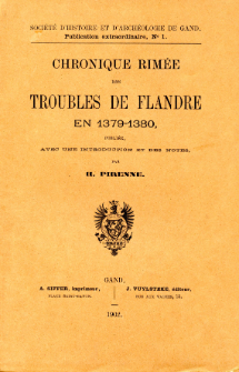Chronique rim&eacute;e des troubles de Flandre en 1379-1380