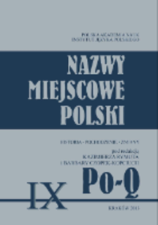 Nazwy miejscowe Polski : historia, pochodzenie, zmiany. 9, Po-Q