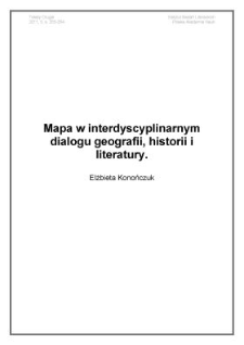 Mapa w interdyscyplinarnym dialogu geografii, historii i literatury