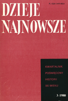 Dzieje Najnowsze : [kwartalnik poświęcony historii XX wieku] R. 12 z. 3 (1980), Artykuły recenzyjne i recenzje