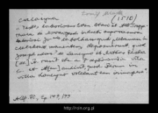 Calacyna. Files of Historico-Geographical Dictionary of Masovia in the Middle Ages. Files of Lomza district in the Middle Ages