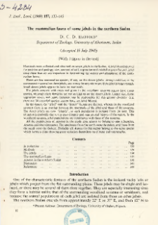 The mammalian fauna of some jebels in the northern Sudan